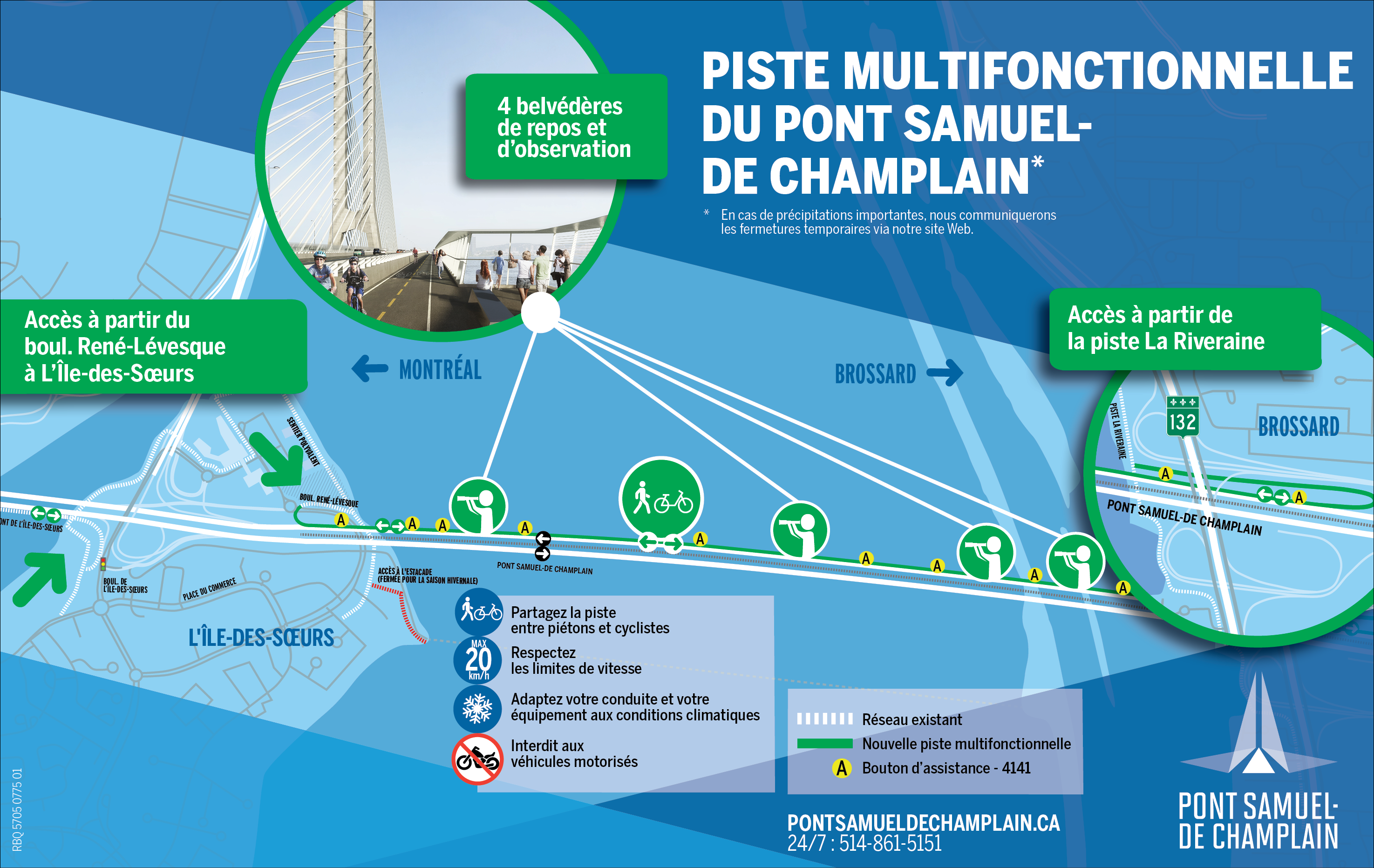 Pietons Et Cyclistes Pont Samuel De Champlain
