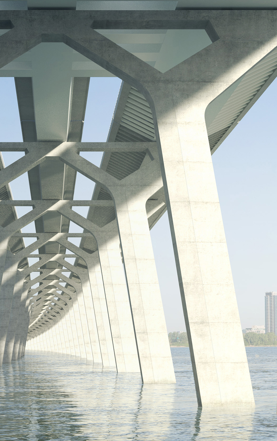 Le coeur de la structure du nouveau pont Champlain